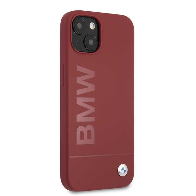 BMW Liquid Silicone Case Tone On Tone Metal Logo For iPhone 13 (6.1") - Red [ BMHCP13MSLBLRE ] - SW1hZ2U6MTM2NDUzOA==