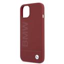 BMW Liquid Silicone Case Tone On Tone Metal Logo For iPhone 13 (6.1") - Red [ BMHCP13MSLBLRE ] - SW1hZ2U6MTM2NDU0Mg==