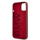 BMW Liquid Silicone Case Tone On Tone Metal Logo For iPhone 13 (6.1") - Red [ BMHCP13MSLBLRE ] - SW1hZ2U6MTM2NDU0NA==