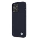 BMW Liquid Silicone Hard Case Metal Logo For iPhone 13 Pro max (6.7") - Blue [ BMHCP13XSILNA ] - SW1hZ2U6MTM2NTEyNw==