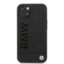 BMW Real Leather Hard Case Hot Stamp And Metal Logo For iPhone 13 (6.1") - Black [ BMHCP13MSLLBK ] - SW1hZ2U6MTM2NDU1Mw==