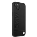 BMW Real Leather Hard Case Hot Stamp And Metal Logo For iPhone 13 (6.1") - Black [ BMHCP13MSLLBK ] - SW1hZ2U6MTM2NDU1NQ==