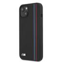 BMW M Collection Liquid Silicone Hard Case Tricolor Vertical Lines Metal Logo For iPhone 13 (6.1") - Black [ BMHCP13MSIVTBK ] - SW1hZ2U6MTM2NDUxNw==