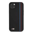 BMW M Collection Liquid Silicone Hard Case Tricolor Vertical Lines Metal Logo For iPhone 13 (6.1") - Black [ BMHCP13MSIVTBK ] - SW1hZ2U6MTM2NDUxOQ==