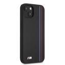 BMW M Collection Liquid Silicone Hard Case Tricolor Vertical Lines Metal Logo For iPhone 13 (6.1") - Black [ BMHCP13MSIVTBK ] - SW1hZ2U6MTM2NDUyMQ==