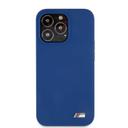 BMW Liquid Silicone Hard Metal Logo For iPhone 13 Pro (6.1") - Blue [ BMHCP13LMSILNA ] - SW1hZ2U6MTM2NDkyNA==