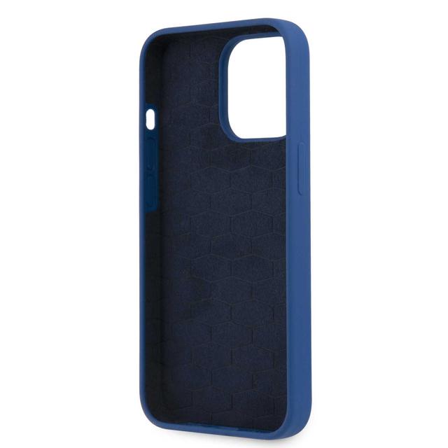 BMW Liquid Silicone Hard Metal Logo For iPhone 13 Pro (6.1") - Blue [ BMHCP13LMSILNA ] - SW1hZ2U6MTM2NDkzMg==