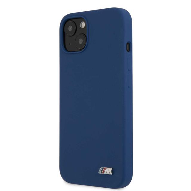 BMW Liquid Silicone Hard Metal Logo For iPhone 13 (6.1") - Blue [ BMHCP13MMSILNA ] - SW1hZ2U6MTM2NDYzOQ==