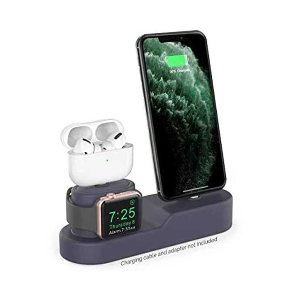 AhaStyle 3 in 1 Silicone Charging Dock - Navy Blue [ PT28-3_NB ]