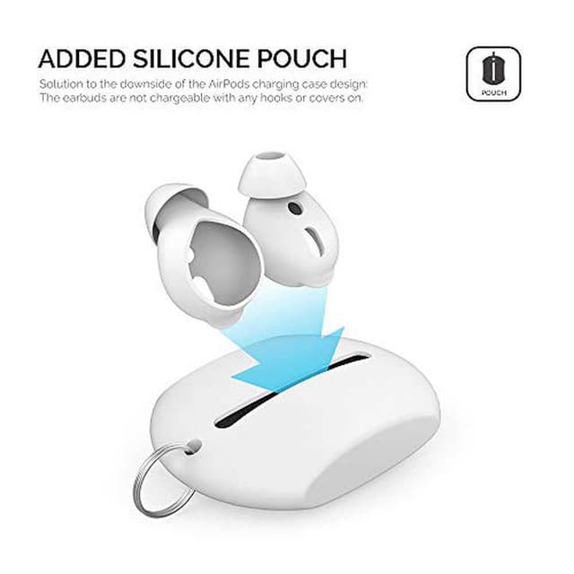 غطاء سماعات أذن ايربودز اهاستايل مقاس كبير عدد 3 أبيض AhaStyle Silicone Cover for Airpods - 273124