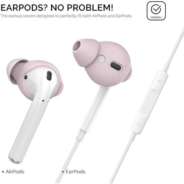 غطاء سماعات أذن ايربودز اهاستايل مقاس كبير عدد 3 زهري AhaStyle Silicone Cover for Airpods