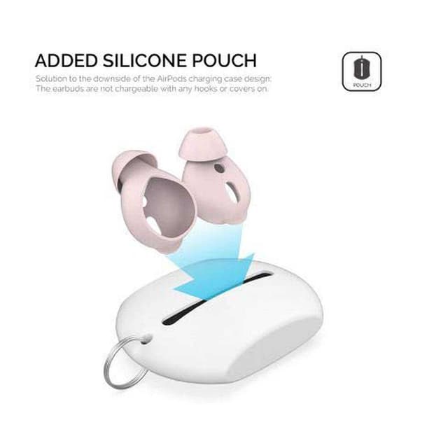غطاء سماعات أذن ايربودز اهاستايل مقاس كبير عدد 3 زهري AhaStyle Silicone Cover for Airpods