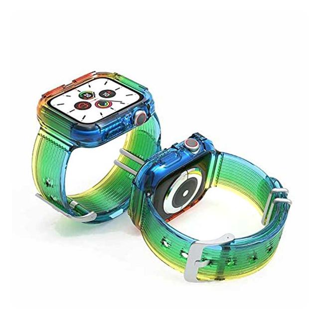 سوار ساعة ابل 42-44 مم سيليكون اهاستايل قوس قزح Ahastyle Rainbow TPU Watchband for Apple Watch - SW1hZ2U6MTM2MjQ3OA==