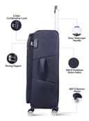 طقم شنط سفر قماش 20/24/28 انش بارا جون 3 قطع اسود PARA JOHN 3  Piece Softside Luggage Trolley Set