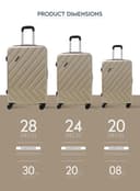 Para John 3-Piece Hard Side Abs Luggage Trolley Set 20/24/28 Inch Gold - 284585