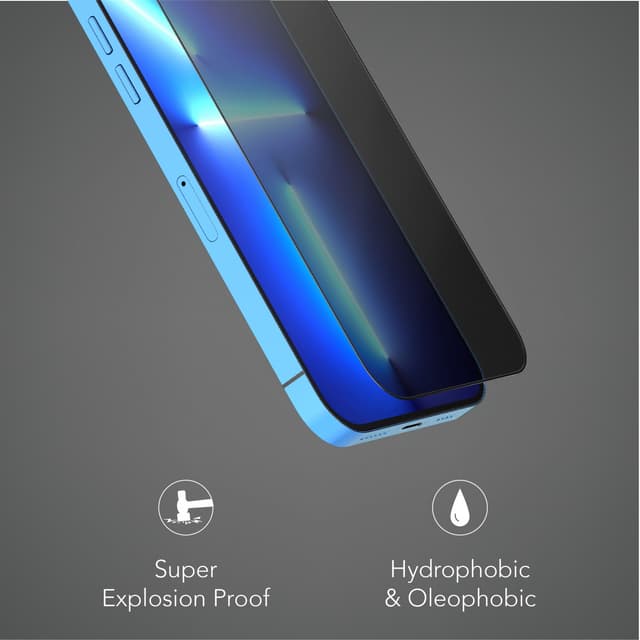 لاصقة حماية الخصوصية لهاتف ايفون 13 برو ماكس مقاومة للكسر ليفيلو  Levelo Anti Glare Tempered Glass Screen Protector For iPhone 13 Pro Max Black