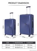 طقم شنط سفر 20/28 انش صلبة بارا جون قطعتين كحلي PARA JOHN Hardside Travel Trolley Luggage Set - SW1hZ2U6MTQwMTMzNQ==