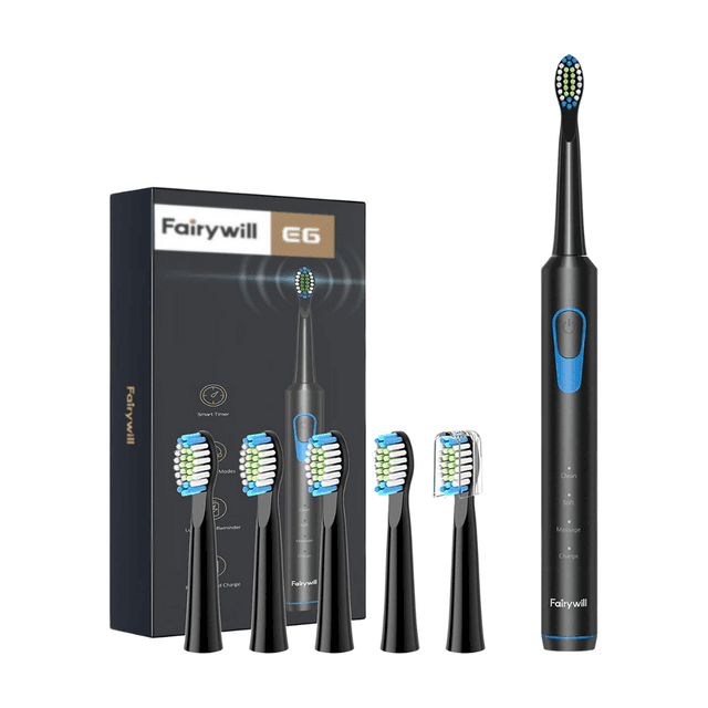 فرشاة اسنان كهربائية مقاومة للماء فيري ويل 6 رؤوس Fairywill E6 Sonic Electric Toothbrush - SW1hZ2U6MTM1ODUwMQ==