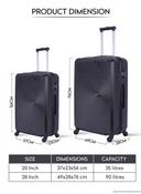 Para John 2-Pieces Hardside Travel Trolley Luggage Set Black 20/28 - SW1hZ2U6MTQwMTMyNA==