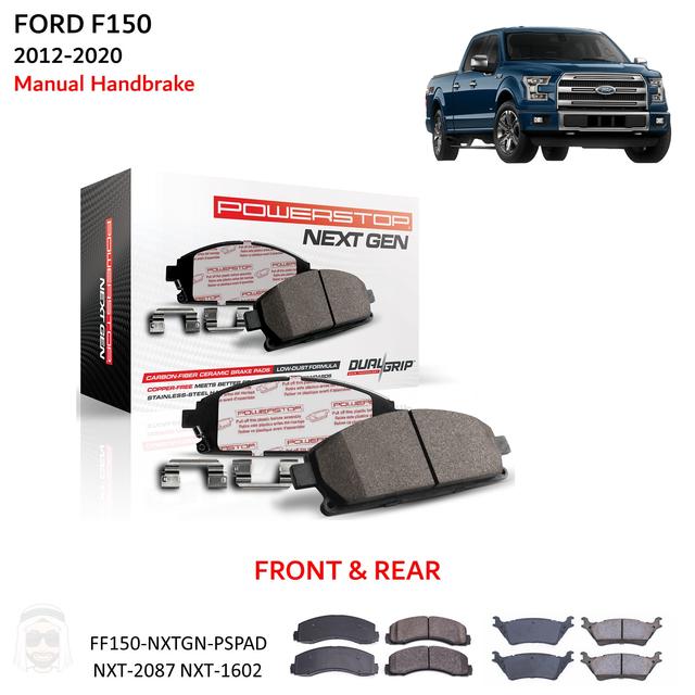 Ford F150 (2012-2020 Manual Handbrake) Carbon Fiber Ceramic Brake Pads by PowerStop NextGen - SW1hZ2U6MzE5ODg0NQ==