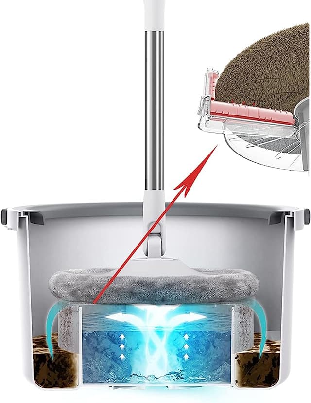 ممسحة سيراميك دوارة مع سطل 2.5 لتر Clean Water Spin Mop