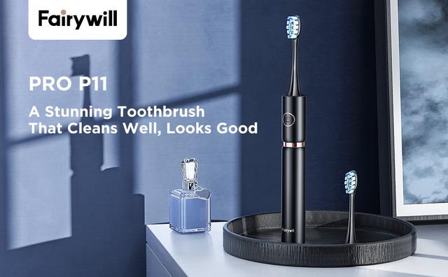 فرشاة اسنان كهربائية مقاومة للماء فيري ويل 8 رؤوس Fairywill P11 Ultrasonic Electric Toothbrush