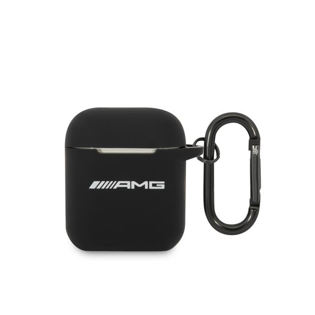 جراب سماعات ابل ايربودز 1/2 سيليكون مرسيدس اي ام جي أسود AMG Liquid Silicone Case For Airpods 1/2