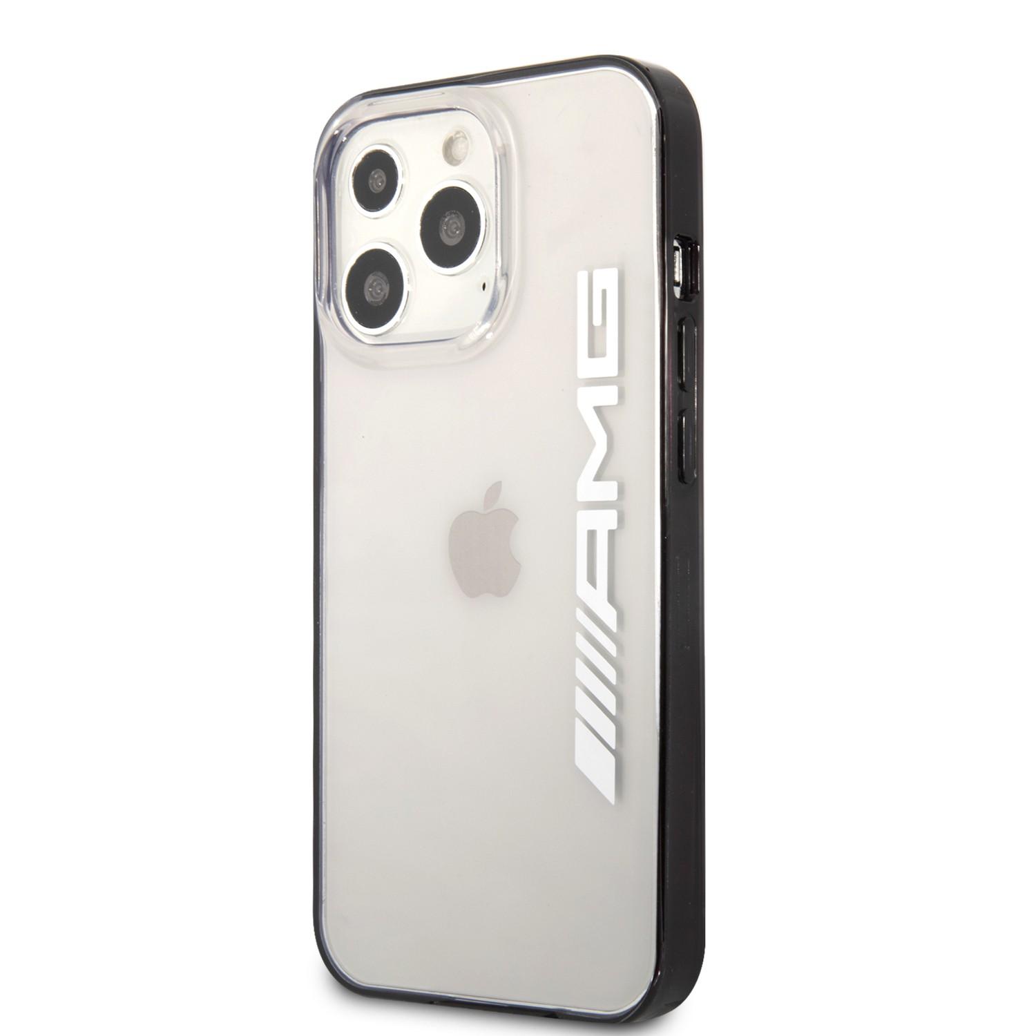 كفر ايفون 14 برو بلاستيك مرسيدس اي ام جي شفاف وأسود AMG PC Hard Case for iPhone 14 Pro