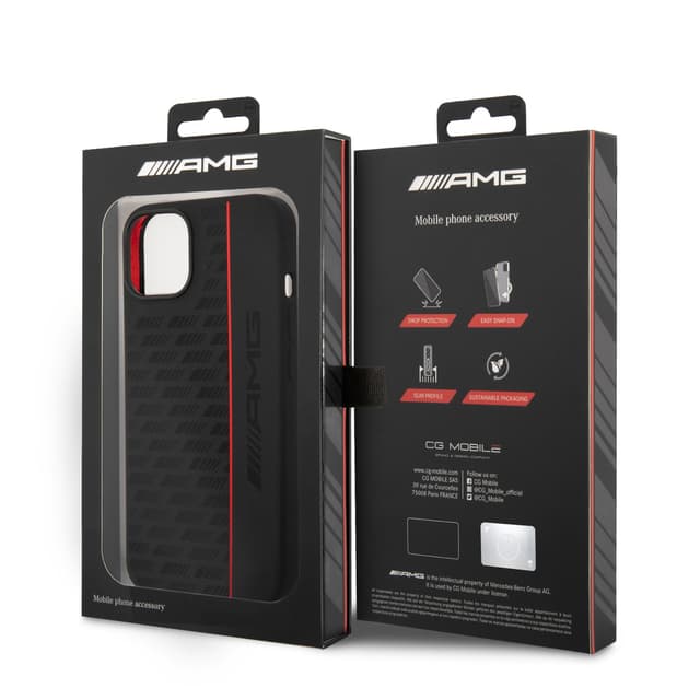 AMG Liquid Silicone Case With Carbon Pattern For iPhone 14 Plus - Black [ AMHCP14M2SPCK ] - 273846