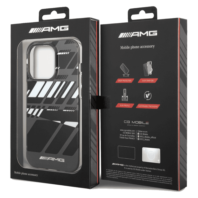 كفر ايفون 14 برو max بلاستيك مرسيدس اي ام جي رمادي AMG Frosted PC Case For iPhone 14 Pro Max - 273845