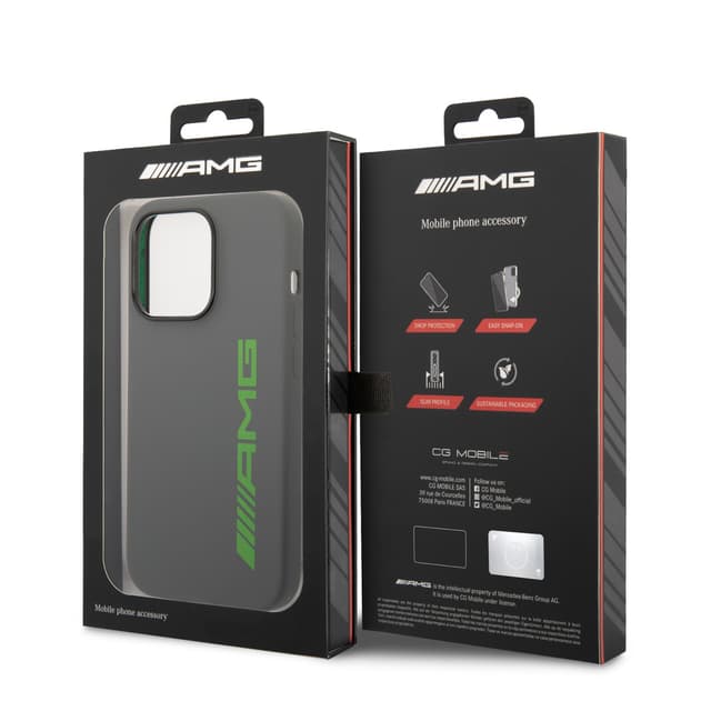 كفر ايفون 14 برو max سيليكون مرسيدس اي ام جي رمادي وأخضر AMG Liquid Silicone Case For iPhone 14 Pro Max - 273822