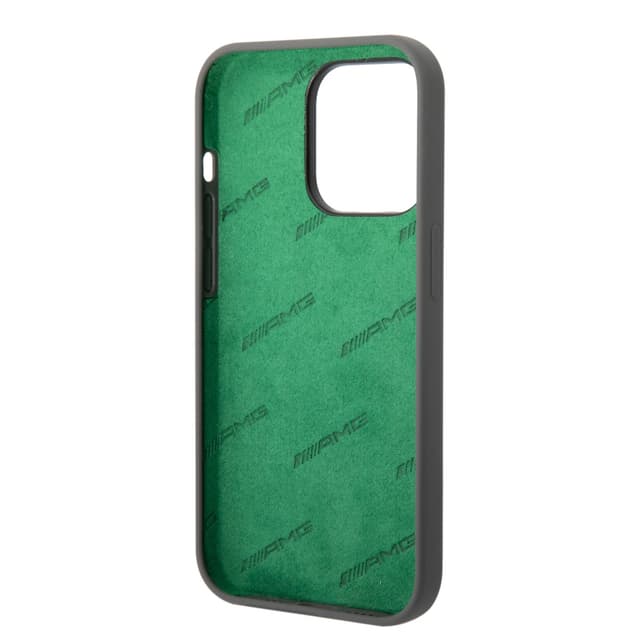 كفر ايفون 14 برو max سيليكون مرسيدس اي ام جي رمادي وأخضر AMG Liquid Silicone Case For iPhone 14 Pro Max - 273823