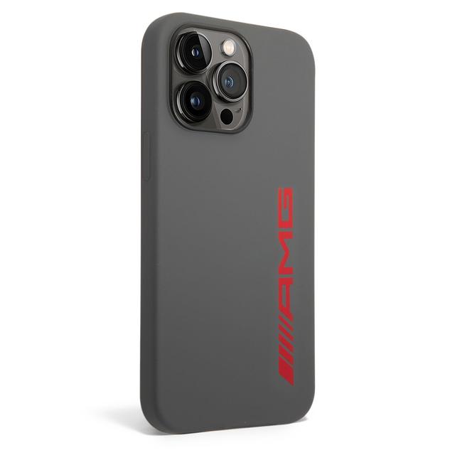 AMG Liquid Silicone Case With Colorful AMG logo For iPhone 14 Pro Max - Red [ AMHCP14XSGLGRE ]