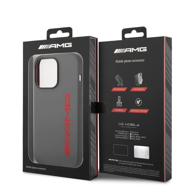 AMG Liquid Silicone Case With Colorful AMG logo For iPhone 14 Pro Max - Red [ AMHCP14XSGLGRE ]