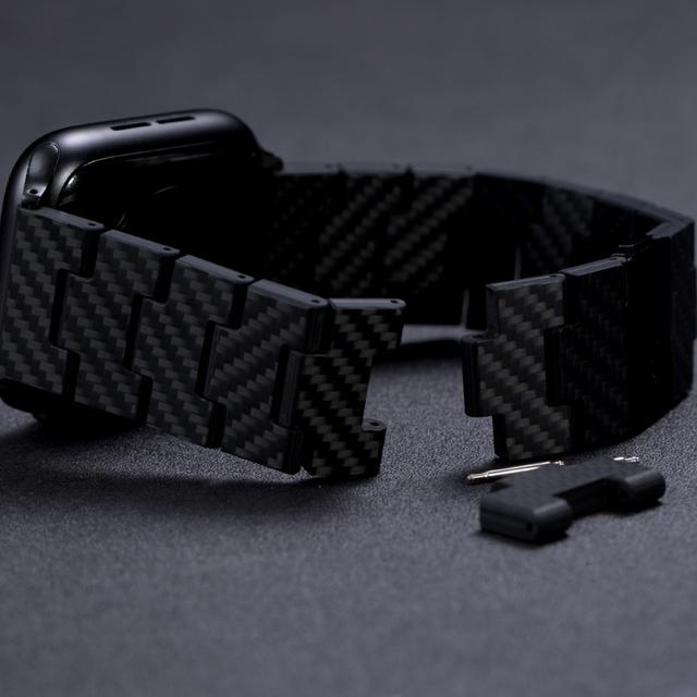 سوار ساعة ابل 38-43 ملم كربون بيتاكاPitaka Carbon Fiber Link Bracelet Band