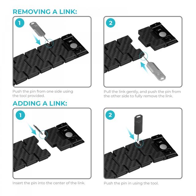 سوار ساعة ابل 38-43 ملم كربون بيتاكا Pitaka Carbon Fiber Link Bracelet Band