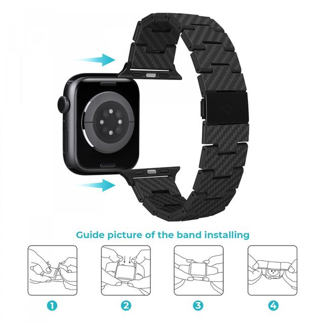 سوار ساعة ابل 38-43 ملم كربون بيتاكا Pitaka Carbon Fiber Link Bracelet Band