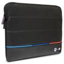 BMW Carbon PU 15" Sleeve With Contrasted Tricolor Line - Black [ BMCS14PUCARTCBK ] - SW1hZ2U6MTM2Njc5MA==