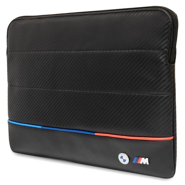 BMW Carbon PU 15" Sleeve With Contrasted Tricolor Line - Black [ BMCS14PUCARTCBK ] - SW1hZ2U6MTM2Njc5Mg==