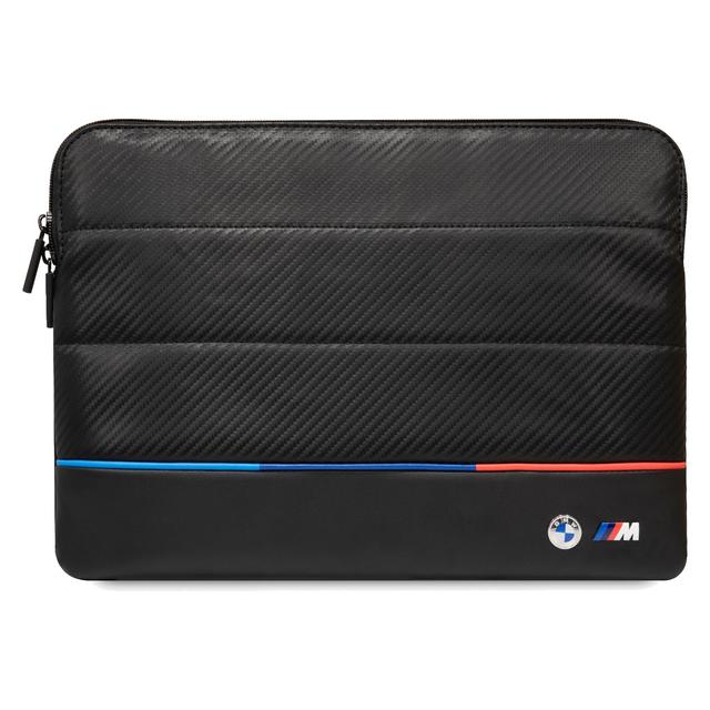 BMW Carbon PU 15" Sleeve With Contrasted Tricolor Line - Black [ BMCS14PUCARTCBK ] - SW1hZ2U6MTM2Njc5Ng==