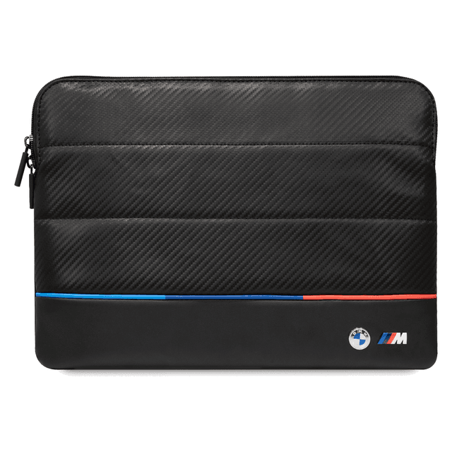 BMW Carbon PU 15" Sleeve With Contrasted Tricolor Line - Black [ BMCS14PUCARTCBK ] - SW1hZ2U6MTM2Njc5OA==