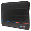 BMW Carbon PU 15" Sleeve With Contrasted Tricolor Line - Black [ BMCS14PUCARTCBK ] - SW1hZ2U6MTM2NjgwMg==