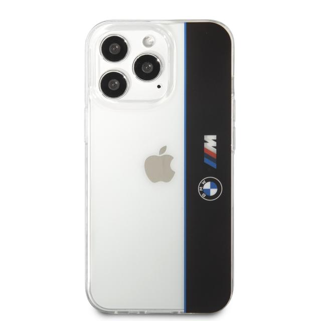 BMW M Collection PC/TPU Hard Case Vertical Blue Line & Black Stripe For iPhone 13 Pro 6.1") - Transparent [ BMHCP13LMHTLK ] - SW1hZ2U6MTM2NDk3Mw==