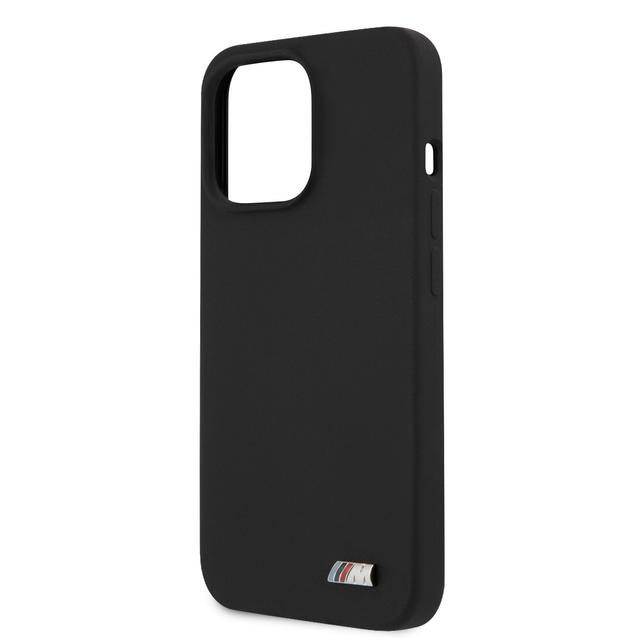 BMW Liquid Silicone Hard Metal Logo For iPhone 13 Pro (6.1") - Black [ BMHCP13LMSILBK ] - SW1hZ2U6MTM2NDg4Mw==