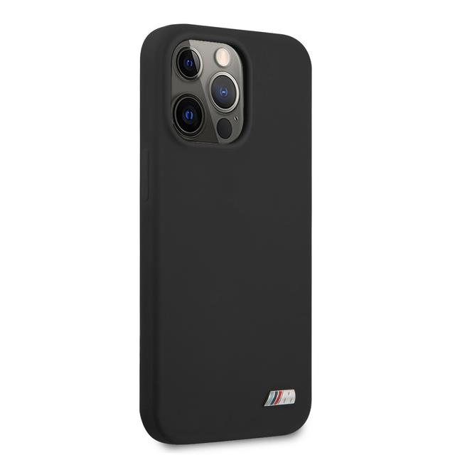 كفر جوال أيفون 13 برو سيليكون أسود بي ام دبليو BMW Liquid Silicone Hard Metal Logo For iPhone 13 Pro