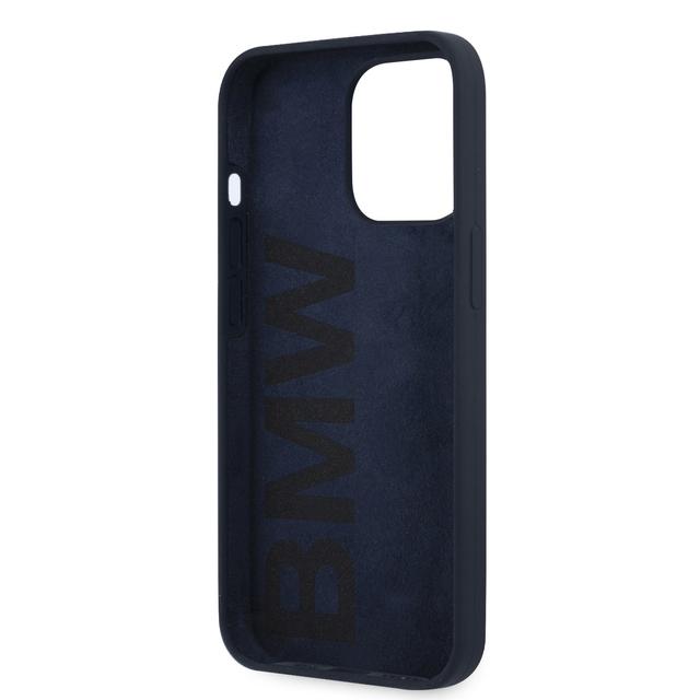 BMW Liquid Silicone Hard Case Metal Logo For iPhone 13 Pro (6.1") - Blue [ BMHCP13LSILNA ] - SW1hZ2U6MTM2NDc4Mw==