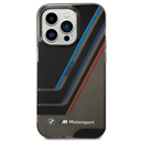 BMW Motorsport Collection PC/TPU IML Printed Tricolor Stripes, Translucent Zones & Printed Logo For iPhone 14 Pro - Black [ BMHCP14L22HDTK ] - SW1hZ2U6MTM2NTU4MQ==