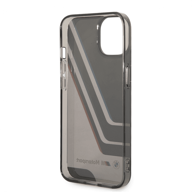 BMW Motorsport Collection PC/TPU IML Printed Tricolor Stripes, Translucent Zones & Printed Logo For iPhone 14 Plus - Black [ BMHCP14M22HDTK ] - SW1hZ2U6MTM2NjY0OQ==