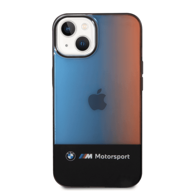 BMW Motorsport Collection PC/TPU IML Case With Printed Middle Tricolor Fading Stripe For iPhone 14 Plus - Black [ BMHCP14M22HMGK ] - SW1hZ2U6MTM2NjYxOQ==