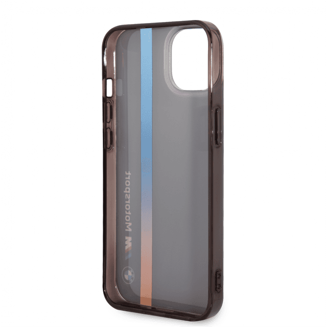 BMW Motorsport Collection PC/TPU IML Case With Printed Tricolor Fading Stripe For iPhone 14 Plus - Black [ BMHCP14M22HVGV ] - SW1hZ2U6MTM2NjY2Mg==